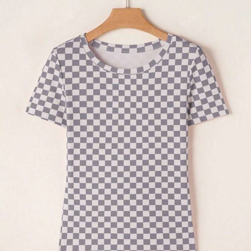 ⭐️Checkered Gray Women's Top